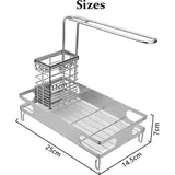 Spoelbak organizer, 304 roestvrij staal, sponshouder, keuken, lappenhouder, spoelbak, organizer, caddy met opvangbak voor opberghulp, keuken