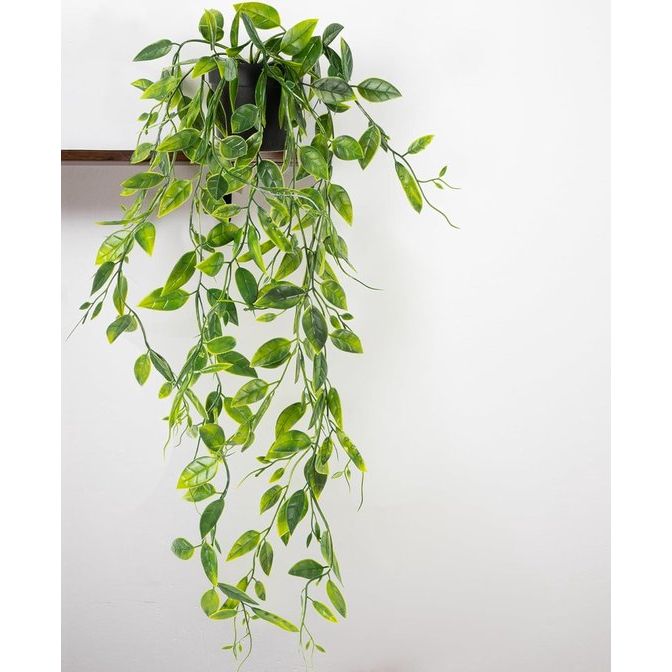 Kunstplanten hangend, 3 stuks kunstmatige hangplanten, bossige herfstplanten, klimop kunstplanten, eucalyptus decoratie, mandala wijnstok voor binnenbalkon en buitentuindecoratie, 55-80 cm