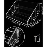 3-laags nagellakopslagplankorganizer - acryldoos L23,5x B12,5x H11,5cm Biedt plaats aan maximaal 30 standaardmaten nagellak - acryldisplay op een tafel, bureau of plankopslag