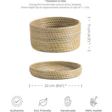 Opbergmand met deksel - 22 x 22 x 11 cm - Handgemaakte decoratiemand en dienblad - Voor opslag in de badkamer - Perfecte opslag van speelgoed - Deksel dient als dienblad