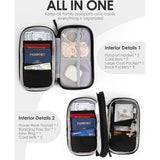 Paspoorttas, RFID Cross-Body paspoortorganizer, waterdichte portemonnee met 3 lagen voor reizen, voor het dragen van ID-kaarten, instapkaart, mobiele telefoon, powerbanks en kaarten, zwart, casual