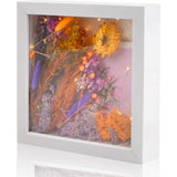 3D-fotolijst om te vullen, fotolijst diep 20 x 20 cm voor objecten tot 3 cm, objectlijst met onbreekbaar acrylglas, 3D-lijst voor decoratieve muur/cadeau, met 3M LED-kerstverlichting (wit)