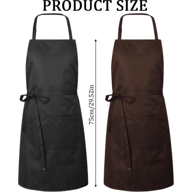 2 stuks kookschort, keukenschort, verstelbaar model, waterdicht, grillschort, heren en dames, keuken, restaurant, café, keukenschort, zwart