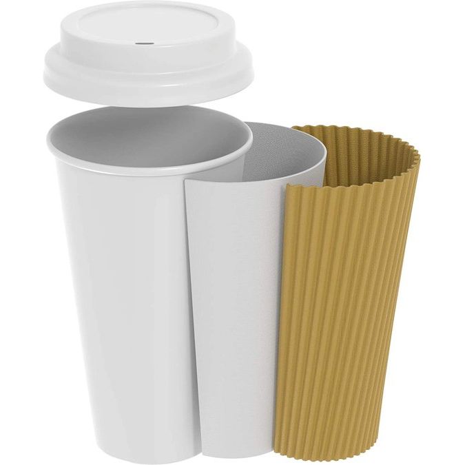 [50 verpakkingen - 16 oz.] Geïsoleerde papieren bekers met ribbels, hete koffiebekers met deksel