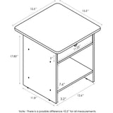 Bijzettafel/nachtkastje, opbergrek met lade, hout, Americano/middenbruin, 39,37 x 39,37 x 45,21 cm