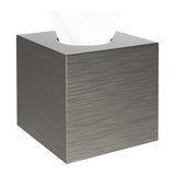 Hars cosmetische tissuedoos, tissuedoos, vierkante rol papier, tissuedoos met uitschuifbare basis voor eetkamer, badkamer, slaapkamer, auto, kantoor - zilvergrijs
