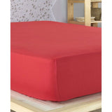 Premium jersey hoeslaken 160x200cm rood - hoeslaken 100% katoen, bedlaken 160x200 tot 35 cm matrashoogte rood