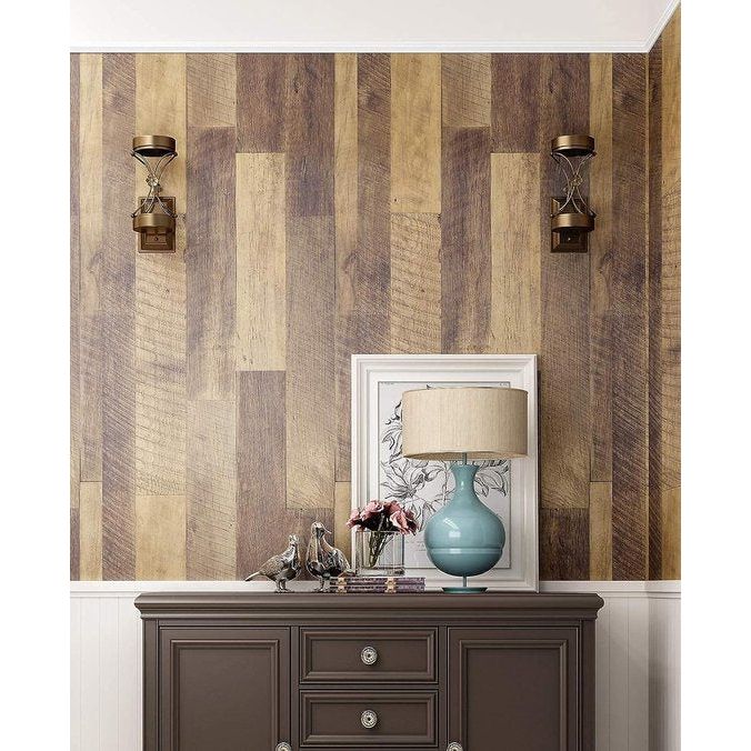 Meubelfolie Hout Zelfklevende Zelfklevende Film 60CM x 5M Behang Bruin Waterdicht Houtlook Decoratieve Film Peel en Stick voor Woonkamer Kast Meubels Tafelblad