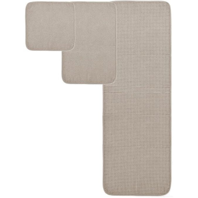 Handdoekenset - Sneldrogend en pluisvrij microvezel - Wafeltextuur - Zeer Groot - Beige - 152 x 76,2 cm - 6 Stuks