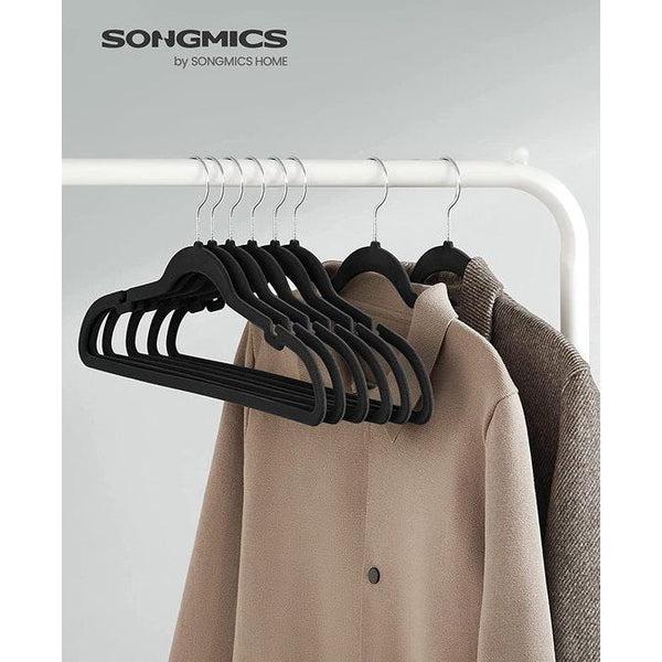 Kleiderbügel Samt 30 Stück schwarz