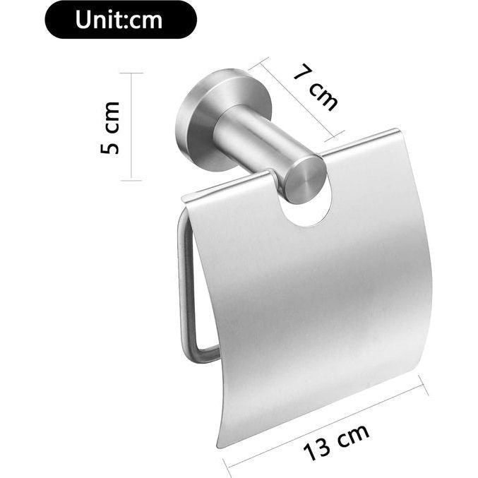 Toiletpapierhouder met deksel, geborsteld wc-papierhouder, draadtrekken roestvrij staal, badkamer toiletrolhouder wandmontage
