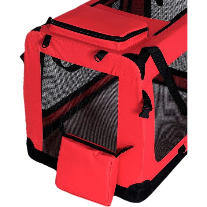 Hondentransportbox, hondentas, hondenbox, opvouwbare tas voor kleine dieren, (L) 70x52x50 cm rood