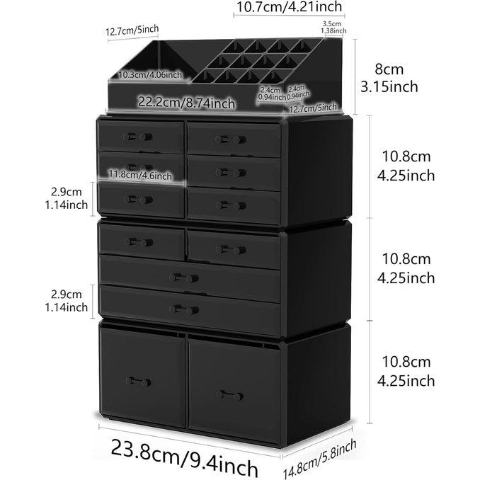 Make-up Organizer/Cosmetische Opbergdoos/Make-up Opbergdoos in 4 Lagen, is geschikt voor slaapkamers en badkamers