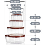 8-delige set voorraaddozen van kunststof - vershouddoos in 4 maten - voorraaddozen voor camping, picknick, school en kinderdagverblijf (8 stuks - beer/panda)