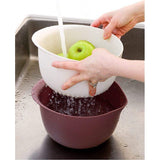 Set rijstzeef en keukenzeef - zeef rijst, quinoa en kleine granen - week groenten en fruit, was en druppel paars 26 x 22 x 14 cm