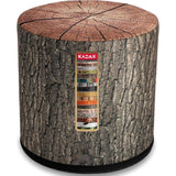 KADAX - Zitpoef, Poef, ronde poef, Ø 40.5x41 cm - houtlook, poef met wasbare overtrek, zitzak, vloerkussen, decoratieve kruk, voetenbank, zitkussen, stoffen kruk - Eiken