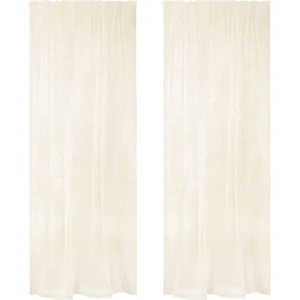 Set van 2 gordijnen transparant met lint 140x225cm