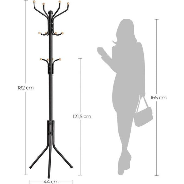 Kledingstandaard, hoogte 182 cm, standvastig, zwart/wit