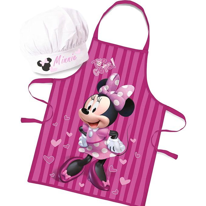 Verstelbare kookmuts en schort Minnie Mouse for Kids | Schattig schort om mee te koken, bakken of schilderen | 3-8 jaar Minnie Mouse Lines