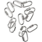 Quick Connect roestvrijstalen karabijnhaken - robuuste ovale D-vormige vergrendelingsclips voor buiten/binnen, kamperen en wandelen