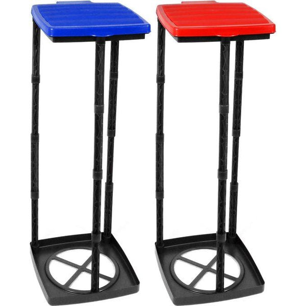 Prullenbak blauw + rood