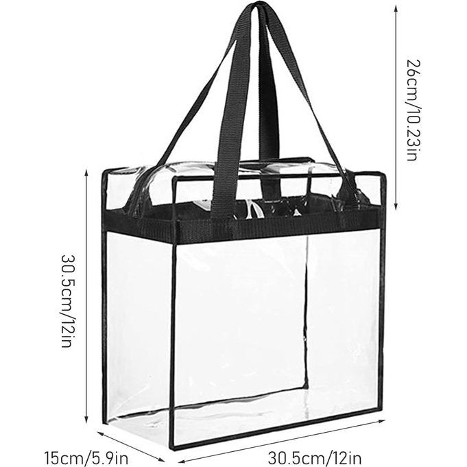 oorzichtige draagtas, transparante toilettas, waterdichte luiertas met ritssluiting en handvat, pvc, toilettas voor reizen, fitnessstudio, school, sportevenementen, zwart, mode