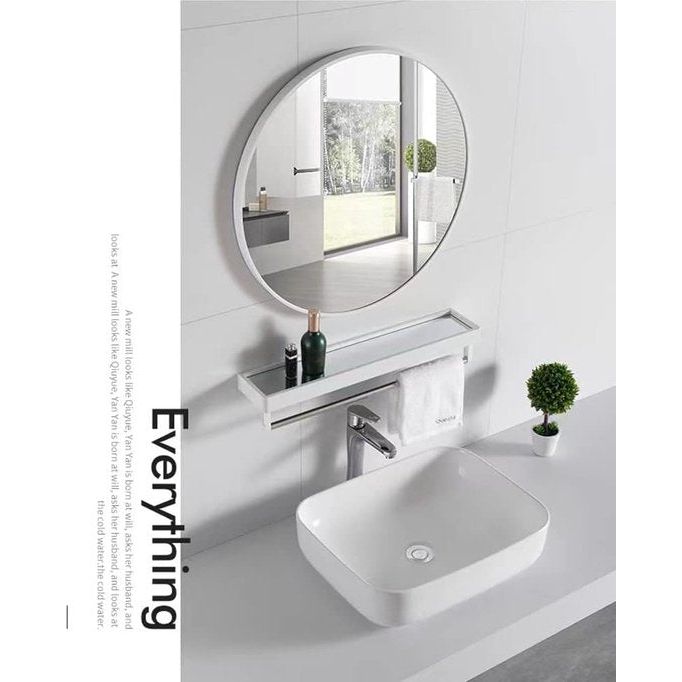 Ronde spiegel, wandspiegel, 40 cm, badkamerspiegel voor hal, woonkamer, slaapkamer, wit Vertaling: Ronde spiegel, wandspiegel, 40 cm, badkamerspiegel voor de hal, woonkamer, slaapkamer, wit.