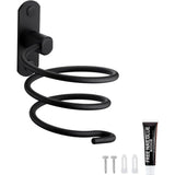 Föhnhouder, föhnhouder, föhnhouder, wandmontage, niet boren, zelfklevend, aluminium, met kabelhouder, zwart