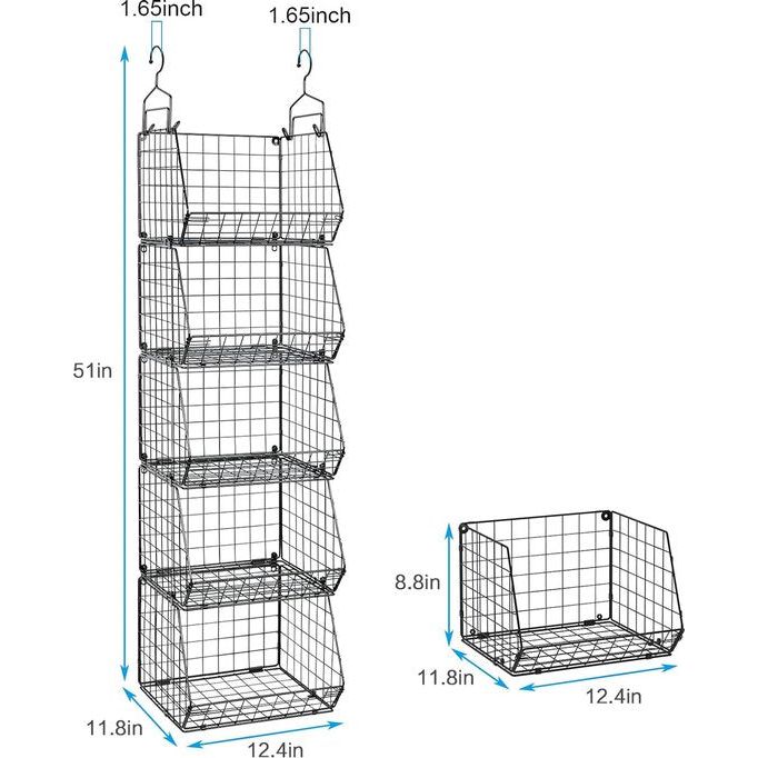 Wand-, kast- en hangopslag: uitgerust met 4 stevige grote ophanghaken