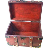 Wooden Treasure Chest Pirate Chest Small Wooden Treasure Chest with Lock Vintage Wood Treasure Chest with Lock Mini Treasure Chest for Decoration and Storage