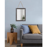 Wandspiegel met houten lijst, rechthoekig, rustieke spiegel, decoratief, boerderijstijl, slaapkamer, badkamer, hangende spiegel, wanddecoratie.