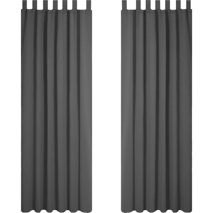 Verduisteringsgordijnen met lussen, ondoorzichtig, set van 2 Blackout curtains with loops, opaque, set of 2