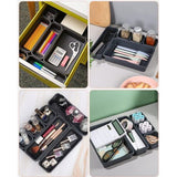 Lade-organizer, 22 stuks, opbergsysteem, opbergdoos voor laden, verstelbare kunststof organizer, keuken, badkamer, kantoor en thuis, scheidingssysteem, kruidenorganizer (donkergrijs)