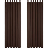 Deconovo Gordijnen Verduisterend, Thermische Lussengordijn, Kant en Klaar voor Woonkamer, Slaapkamer, 140x200 cm (B x H), Chocolade, 2 stuks