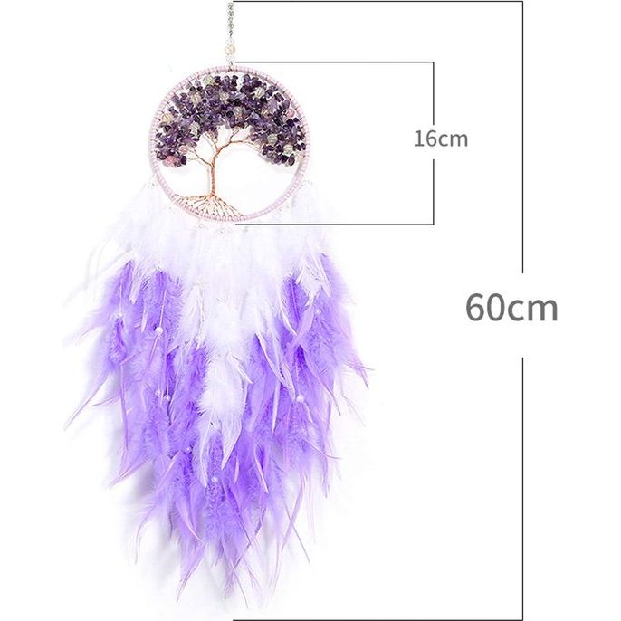 Levensboom dromenvanger, dromenvanger, grote handgemaakte veren mobiele muur opknoping decor voor slaapkamer slaapzaal decoraties home decor