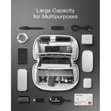 Elektronica Case, spatwaterdichte accessoiretas, gadget organizer tas, USB-kabelorganizer, reisvriendelijk, AB03007-S zwart