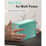 Yogablokkenset van 2 met yogariem [240 cm] - Yogablokken EVA-schuim met hoge dichtheid en licht gewicht - Yogablokken voor yogabeginners en gevorderden - Yogablokkenset van 2