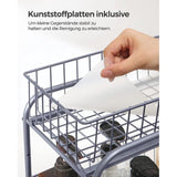 Keukenorganiser, 2 uittrekbare laden voor kasten, stapelbare lade-organiser, voor keuken, badkamer, zilver KCS017E01