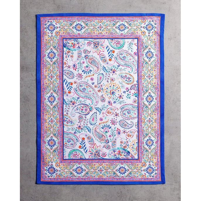 Indian Floral 100% katoen, set van 3 multifunctionele keukenhanddoeken, barhanddoeken, lente/zomer (50 cm x 70 cm)