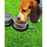 Hondenkommen Opvouwbare reiskom voor voedsel en water, dubbele reiskom Hond voor op reis, draagbare hondenkom met reisetui voor kleine en grote honden