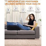 Venussen, opblaasbaar beenkussen, aderkussen voor de benen, comfortabel en draagbaar, bevordert de bloedsomloop, vermindert zwellingen, beenkussen, hoge positie (zwart)