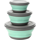 Opvouwbare Kom, 3 stks Draagbare Opvouwbare Siliconen Kom Camping Voedsel Opslag Dozen ronde Voedsel Opbergdoos, Opvouwbare fruitsalade kom voor kamperen, wandelen, keuken, Outdoor School, groen