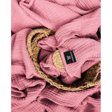 Premium mousseline sprei 150 x 200 cm - 100% katoen - extra zachte katoenen deken als knusse deken, bed throw, sofa throw, bank throw - warme bank deken (oudroze)