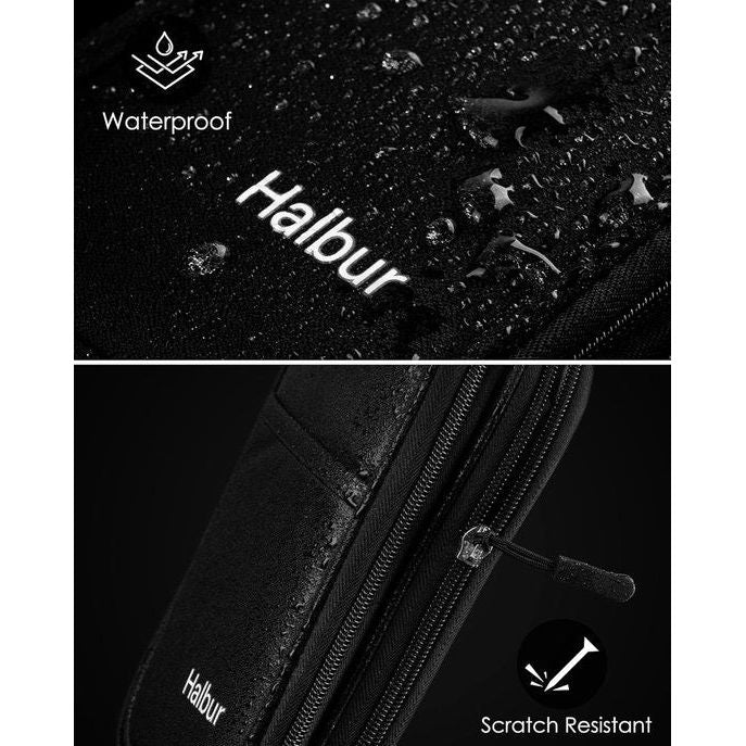 Paspoorttas, RFID Cross-Body paspoortorganizer, waterdichte portemonnee met 3 lagen voor reizen, voor het dragen van ID-kaarten, instapkaart, mobiele telefoon, powerbanks en kaarten, zwart, casual