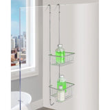 Design douchemand om op te hangen, chroom, doucheplank om op te hangen, smal design, 68 x 15 x 12 cm