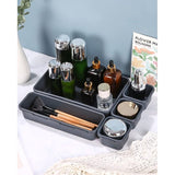 Lade-organizer, 22 stuks, opbergsysteem, opbergdoos voor laden, verstelbare kunststof organizer, keuken, badkamer, kantoor en thuis, scheidingssysteem, kruidenorganizer (donkergrijs)