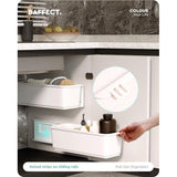 Set van 2 verschuifbare kastorganisatoren voor keuken, badkamer, uittrekbare laden, kastorganizer voor onder de wastafel, aan de muur gemonteerde schuifmanden voor kruiden, doucheaccessoires, voorraadbenodigdheden