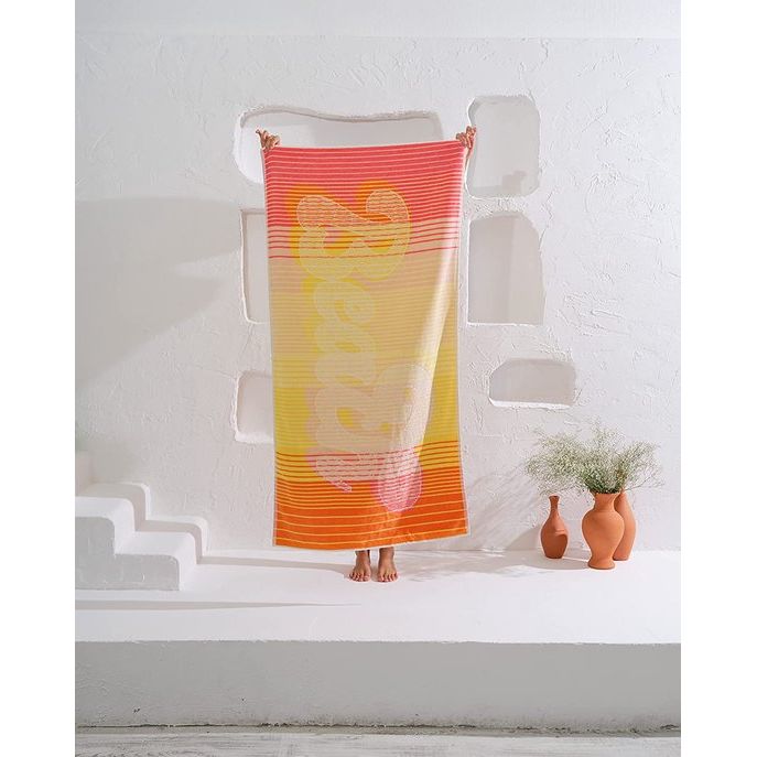 Biologische katoenen decoratieve strandhanddoek, hoogwaardige strandhanddoek, zacht en absorberend, sneldrogende grote badhanddoek, handdoek, Oeko-Tex gemaakt in groen & GOTS gecertificeerd (75 x 150 - strandvrouwen)