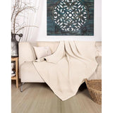 Premium mousseline sprei 180 x 220 cm - 100% katoen - extra zachte katoenen deken als knuffeldeken, bedsprei, banksprei, banksprei - warme bankdeken (crème)