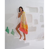 Biologische katoenen decoratieve strandhanddoek, hoogwaardige strandhanddoek, zacht en absorberend, sneldrogende grote badhanddoek, handdoek, Oeko-Tex gemaakt in groen & GOTS gecertificeerd (75 x 150 - strandvrouwen)